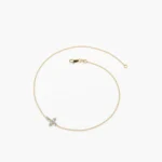 14K Solid  Gold Moissanite Diamond Cross Bracelet - 图片 4