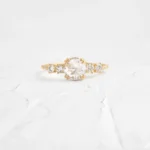 14k Solid Gold  Rose Cut Diamond Ring