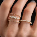 14k Solid Gold Diamond Counterpart Ring - Image 7