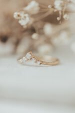 5 Natural Diamond V Tracer Band, Stacking Band - 图片 4