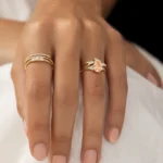 14k Solid Gold 1.16ct. Oval Cut Lab-grown Pink Diamond Engagement Ring - 图片 5