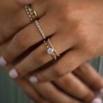 Diamond Distance Ring, Diamond Moissanite Engagement Ring 18karat Gold Ring - Image 7