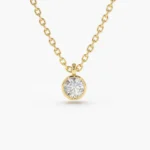 14K Gold Natural Diamond Solitaire on a Bail - 图片 2