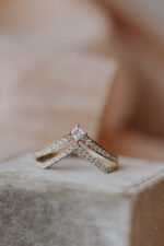14K solid gold Thin Diamond Ring - 图片 6