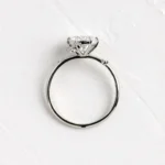 18K Solid Gold Lab-Grown Diamond Ring, White Gold Closed Basket Ring - 图片 3