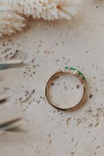 18K Solid Gold Emerald Tracer Band - 图片 4