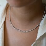 14K Gold 8 CT Lab Grown Diamond Tennis Necklace, lab grown tennis necklace - Image 4