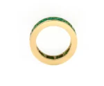 14K Solid Gold Emerald Eternity Ring - 图片 4