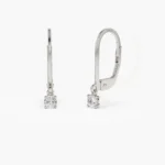 14k Gold Lever Back Moissanite Diamond Earrings - Image 4