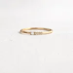 14k Gold Lab-Grown Diamond Morse Code Rings - Image 5