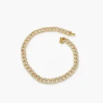 18k 4.8MM Diamond Cuban Link Bracelet - Image 3