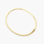 14k Stacking Micro Pave Diamond Bangle 0.90 ctw - Image 6