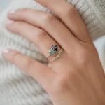 14k Solid Gold Lab-Grown Diamond Clear Water Ring - Image 6