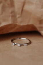 Three Diamond Prong Set Band - Image 3