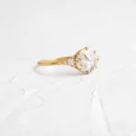 14k Solid Gold Lab-Grown Rose Cut Diamond Lady's Slipper Ring - Image 4