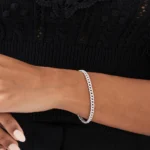 18k 4.8MM Diamond Cuban Link Bracelet - Image 7