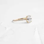 14k Solid Gold Oval Cut Champagne Diamond Ring - 图片 6