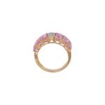 14K Solid Gold Pink Sapphire and Diamond Band - Image 5
