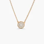18k Gold Pave Diamond Disc Necklace - 图片 4