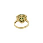 14K Solid Gold Jade And Diamond Heart Ring - Image 9
