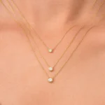 Diamond Bezel Necklace | Natural Diamond Necklace | Diamond Necklace for women - 图片 3