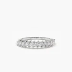14K Gold Domino Marquise Wedding Band - Image 6