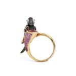 14K Solid Gold Parrot Ring - 图片 3