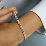 18k 4.8MM Diamond Cuban Link Bracelet - Image 8