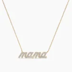 Natural Diamond Mama Necklace, Mother's Day Gift, Diamond Necklace, Mom Necklace