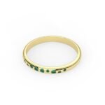 18K Solid Gold Natural Emerald Cluster Ring - 图片 6