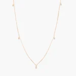 18k Solid Gold 5 Moissanite Diamond Dangle Necklace - 图片 5