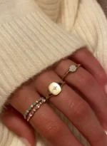 14K Solid Gold Lila Marquise Diamond And Sapphire Band - 图片 5