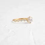 18K Solid Gold Lab-Grown Round Diamond Engagement Ring - Image 7
