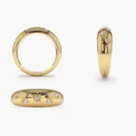 14K Solid Gold 6MM Dome Star Setting Diamond Ring - 图片 7