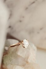 18K Solid Gold Lab-Grown Diamond Oval 4-Prong Solitaire Ring - Image 2