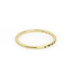 18K Solid Gold Natural Emerald Half Eternity Band - 图片 6