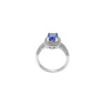 18K Solid Gold Tanzanite And Diamond Ring - Image 5