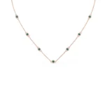 18k Solid Gold Emerald Layering Necklace - 图片 3