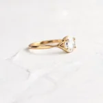 14k Solid Gold Lab-Grown Corset Ring, Lab-grown Rose Cut Diamond Ring - Image 5