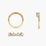 18k Tapered Baguette Diamond Flush Ring - Image 5
