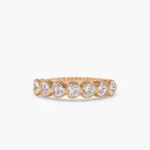 14K Solid Gold  Heart Shape Horizontal Bezel Setting Diamond Ring - 图片 4