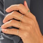 18K Solid Gold Twined Emerald Ring - 图片 4