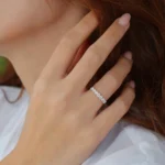 Gold 7 Stone Basket Setting Diamond Wedding Engagement Ring 0.70ctw - 图片 2