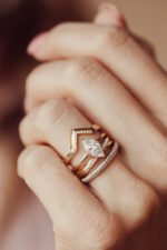 Solid Gold Criss Cross Ring, 14k Gold X Ring, Natural Diamond ring for women, Gift for her - Image 4