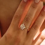 14K Solid Gold Ballerina Baguette Diamond Cluster Ring - 图片 9