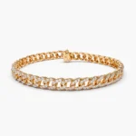 18k 4.8MM Diamond Cuban Link Bracelet - Image 4