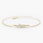 18k Solid Moissanite Diamond Cluster Bracelet - Image 3