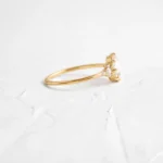 14k Solid Gold Lab-Grown Rose Cut Diamond Lady's Slipper Ring - Image 3