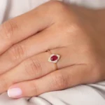 18K Solid Gold Victorian Genuine Ruby Ring - Image 7