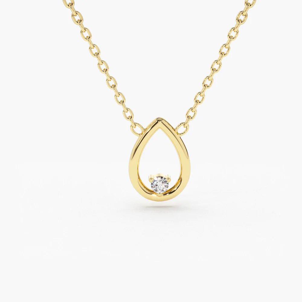 400548_ce253d600da34c41b5989f127a4dfe43mv2.webp 18k Gold Floating Teardrop Diamond Necklace - Image 1